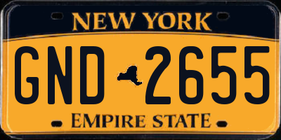 NY license plate GND2655