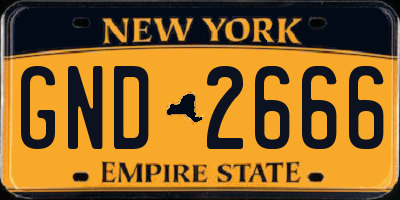 NY license plate GND2666