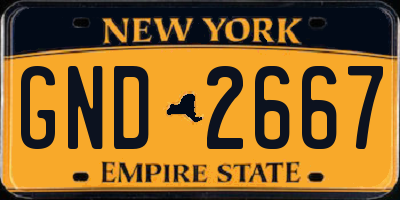 NY license plate GND2667