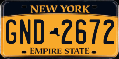 NY license plate GND2672