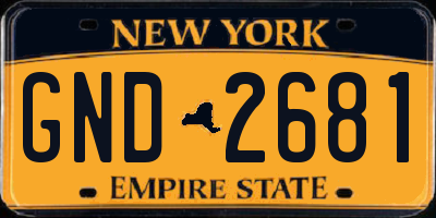 NY license plate GND2681