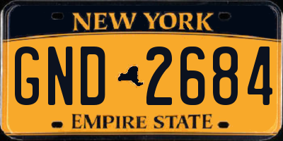 NY license plate GND2684