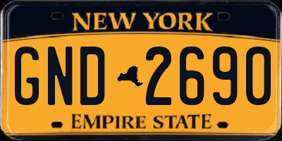 NY license plate GND2690