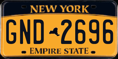 NY license plate GND2696