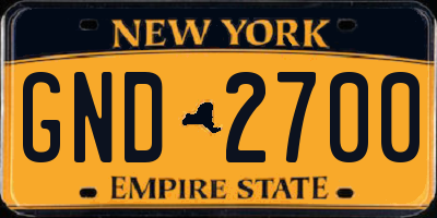 NY license plate GND2700