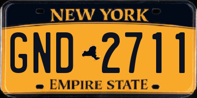 NY license plate GND2711