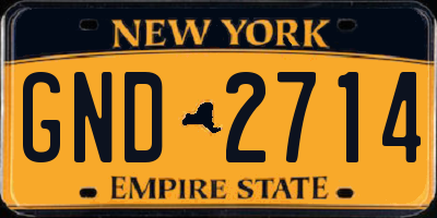 NY license plate GND2714