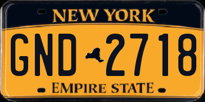 NY license plate GND2718