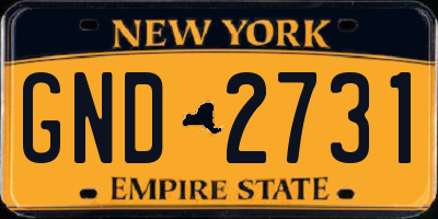 NY license plate GND2731