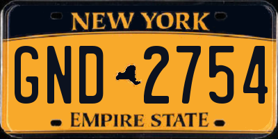 NY license plate GND2754