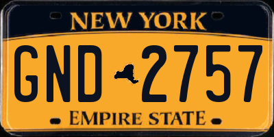 NY license plate GND2757
