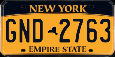NY license plate GND2763