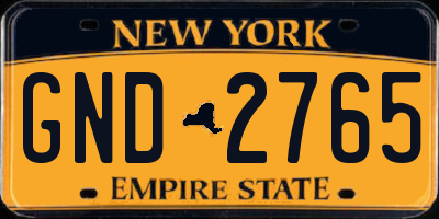 NY license plate GND2765