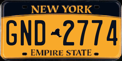 NY license plate GND2774
