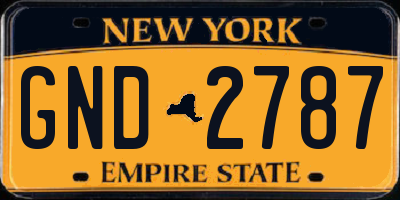 NY license plate GND2787