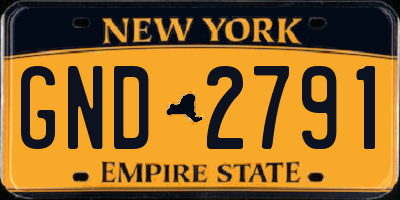 NY license plate GND2791