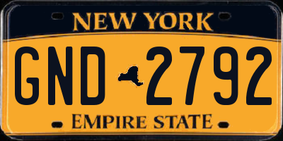 NY license plate GND2792