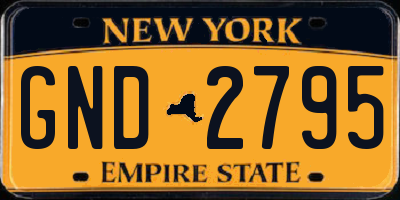 NY license plate GND2795