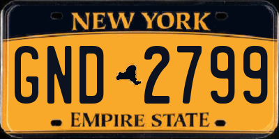 NY license plate GND2799