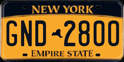 NY license plate GND2800