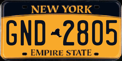 NY license plate GND2805