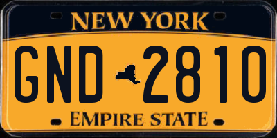 NY license plate GND2810