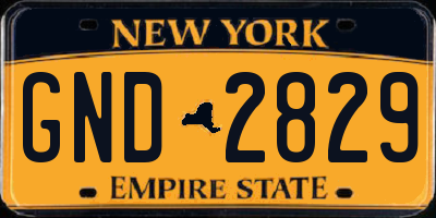 NY license plate GND2829