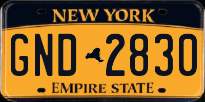 NY license plate GND2830