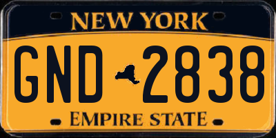 NY license plate GND2838