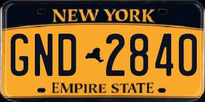 NY license plate GND2840