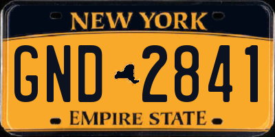 NY license plate GND2841