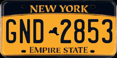 NY license plate GND2853