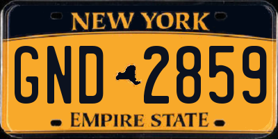 NY license plate GND2859