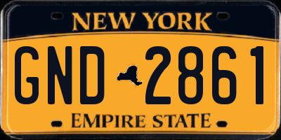 NY license plate GND2861