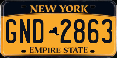 NY license plate GND2863