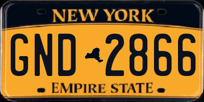 NY license plate GND2866