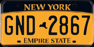 NY license plate GND2867