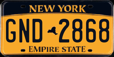 NY license plate GND2868
