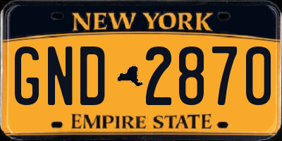 NY license plate GND2870