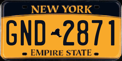 NY license plate GND2871
