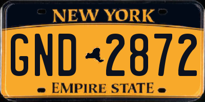 NY license plate GND2872