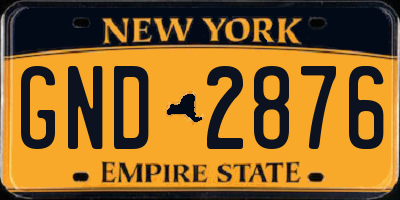 NY license plate GND2876