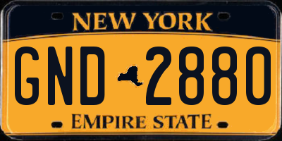 NY license plate GND2880