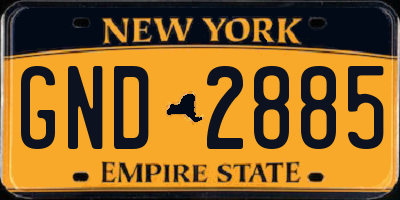 NY license plate GND2885