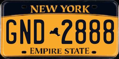 NY license plate GND2888