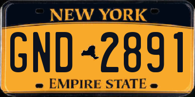 NY license plate GND2891