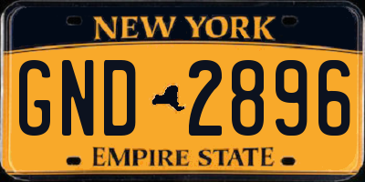 NY license plate GND2896