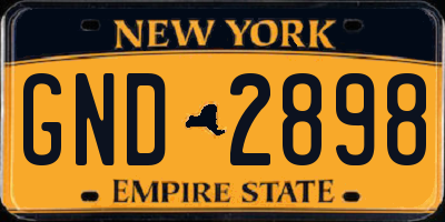 NY license plate GND2898