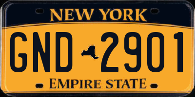 NY license plate GND2901