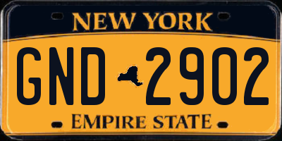 NY license plate GND2902